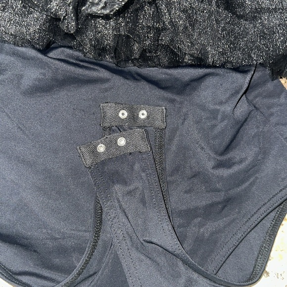 Klesis Women's Off Shoulder Tiered Layering Ruffle Mesh Bodysuit - Picture 8 of 8